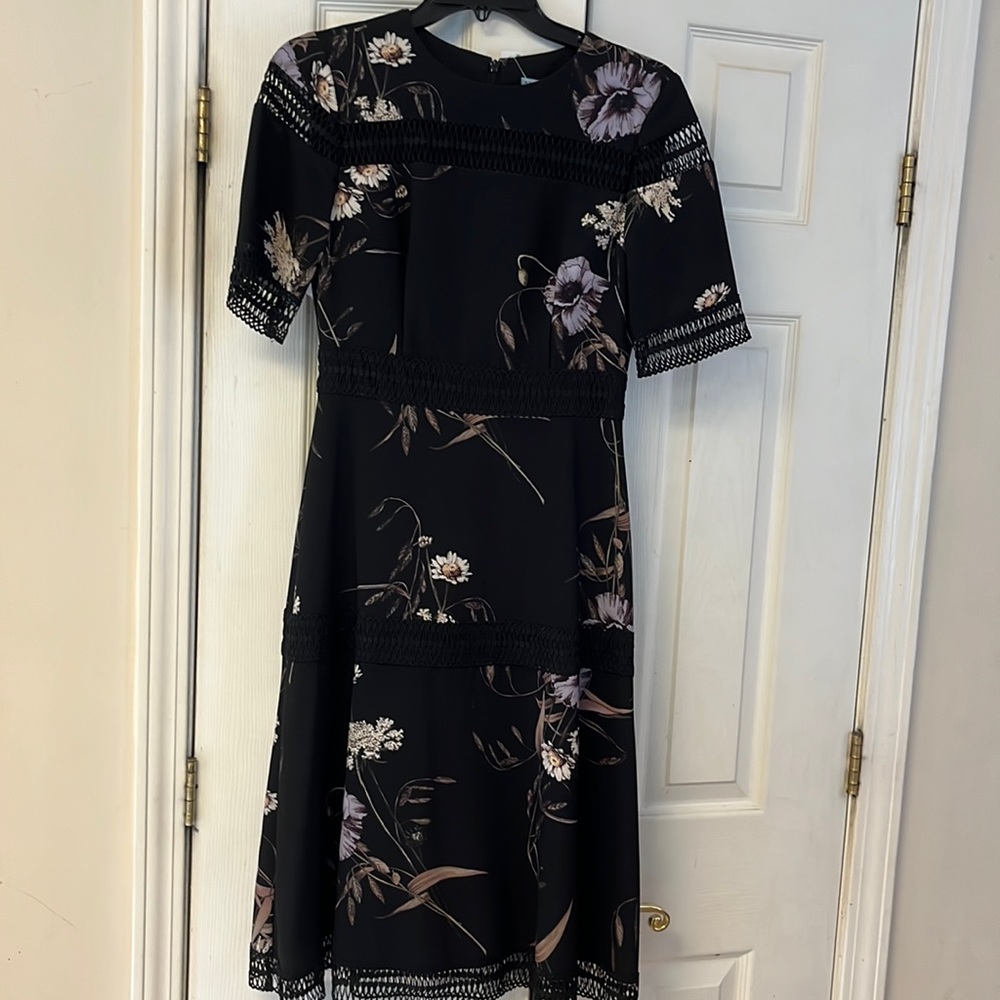 Antonio Melani Lined Black Wisteria Dress